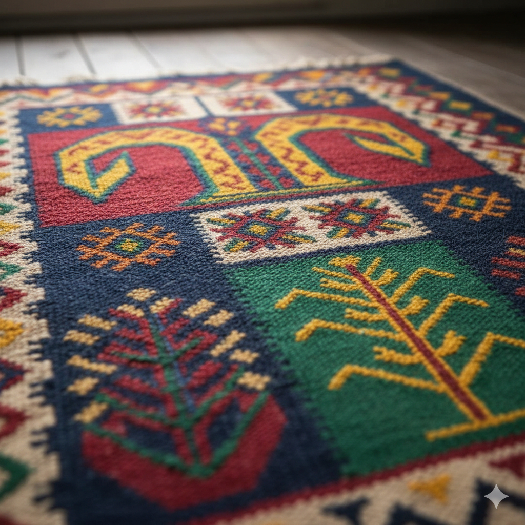 En Popüler Kilim Desenli Kumaş Şark Köşesi'nde Kullanılan Geleneksel Motifli Kumaşların Anlamları