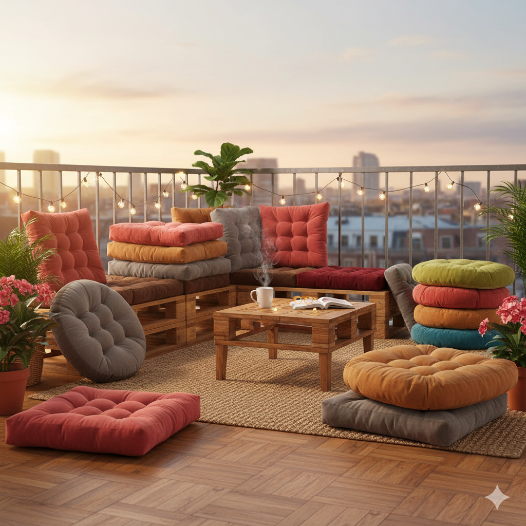 Balkon Dekorasyonunda Yer Minderi Kullanımı