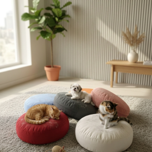yuvarlak evcil hayvan kedi köpek yatağı